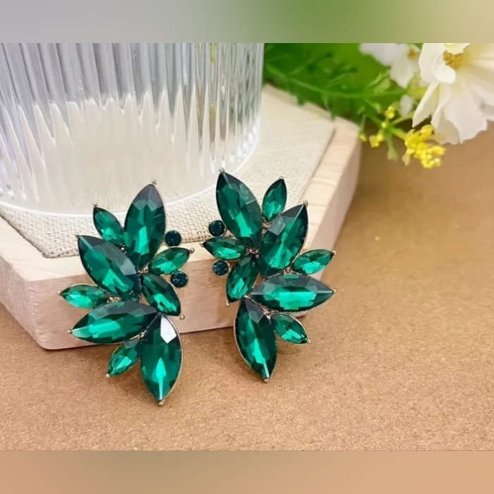 F 5/$20 Elegant Green Gemstone Earrings